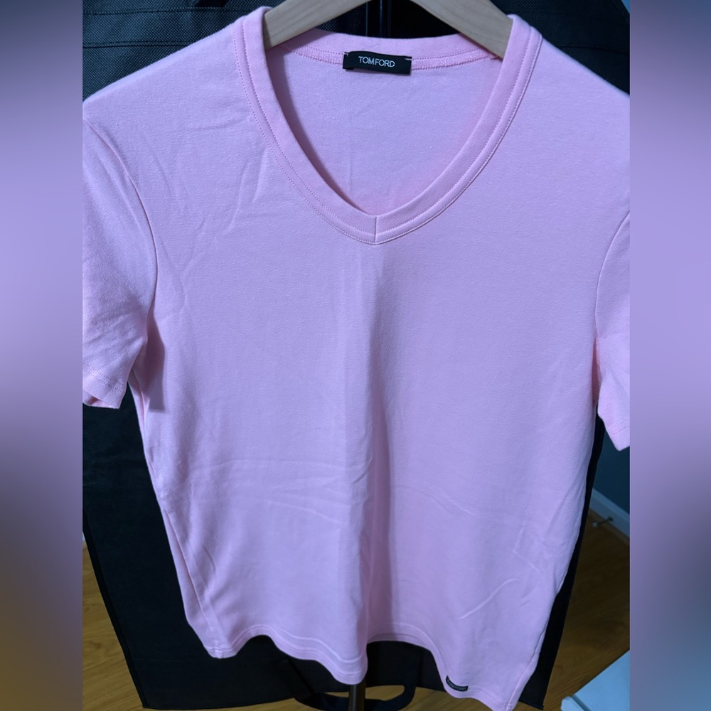 Tom Ford Stretch Cotton V Neck T Shirt